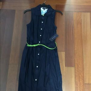 Tommy Hilfiger Sleeveless Dress Casual Navy Belted